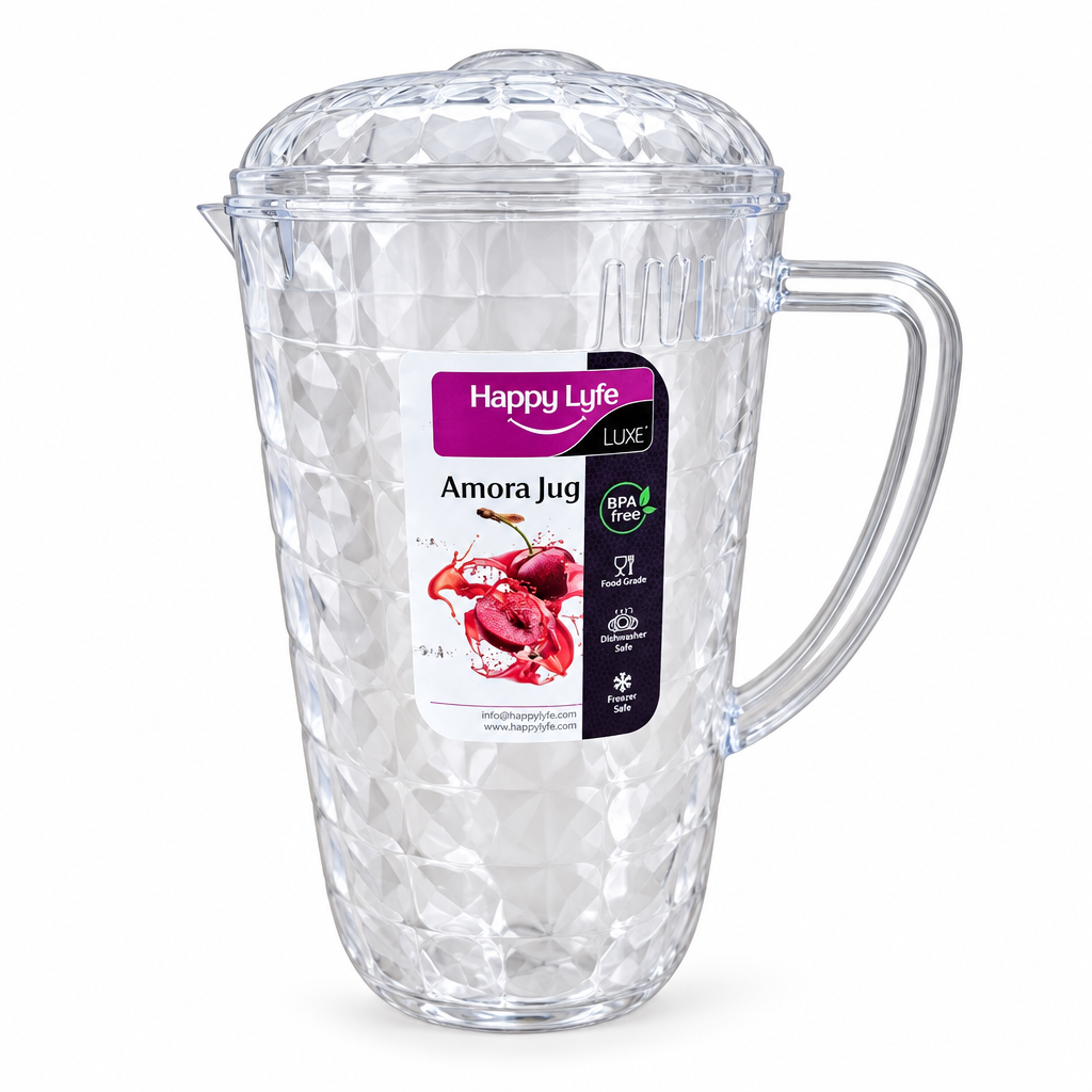 Amora Clear Acrylic Jug with Lid 2.2 Litre