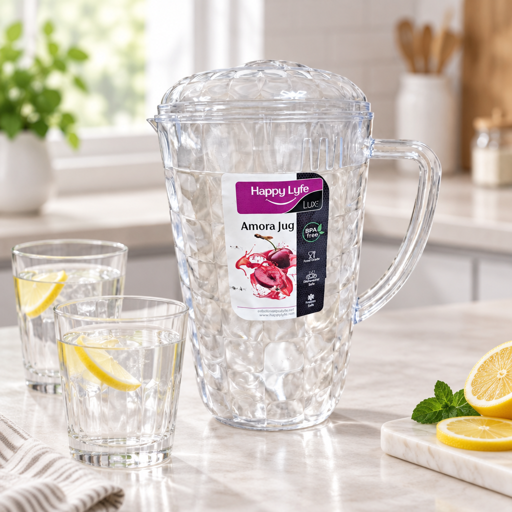 Amora Clear Acrylic Jug with Lid 2.2 Litre