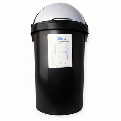 Otima Flip Flop Dustbin Black 25 Litre