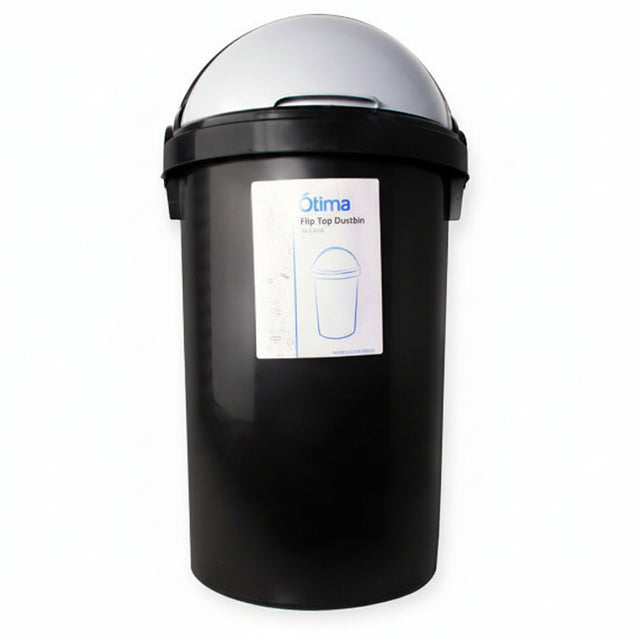 Otima Flip Flop Dustbin Black 25 Litre