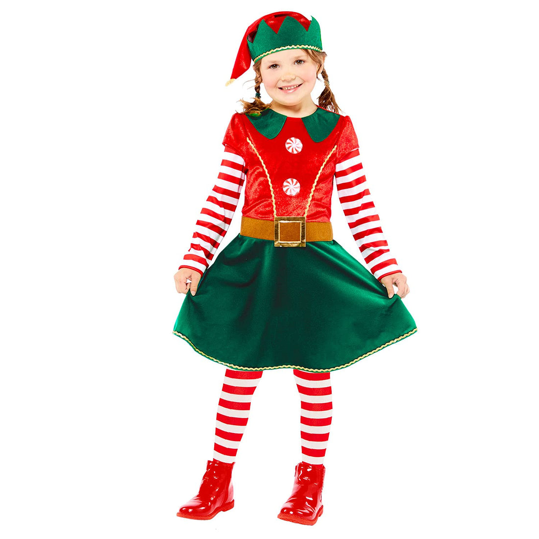 Amscan 9912313 Childs Christmas Elf Girl Fancy Dress Costume (4-6 years)