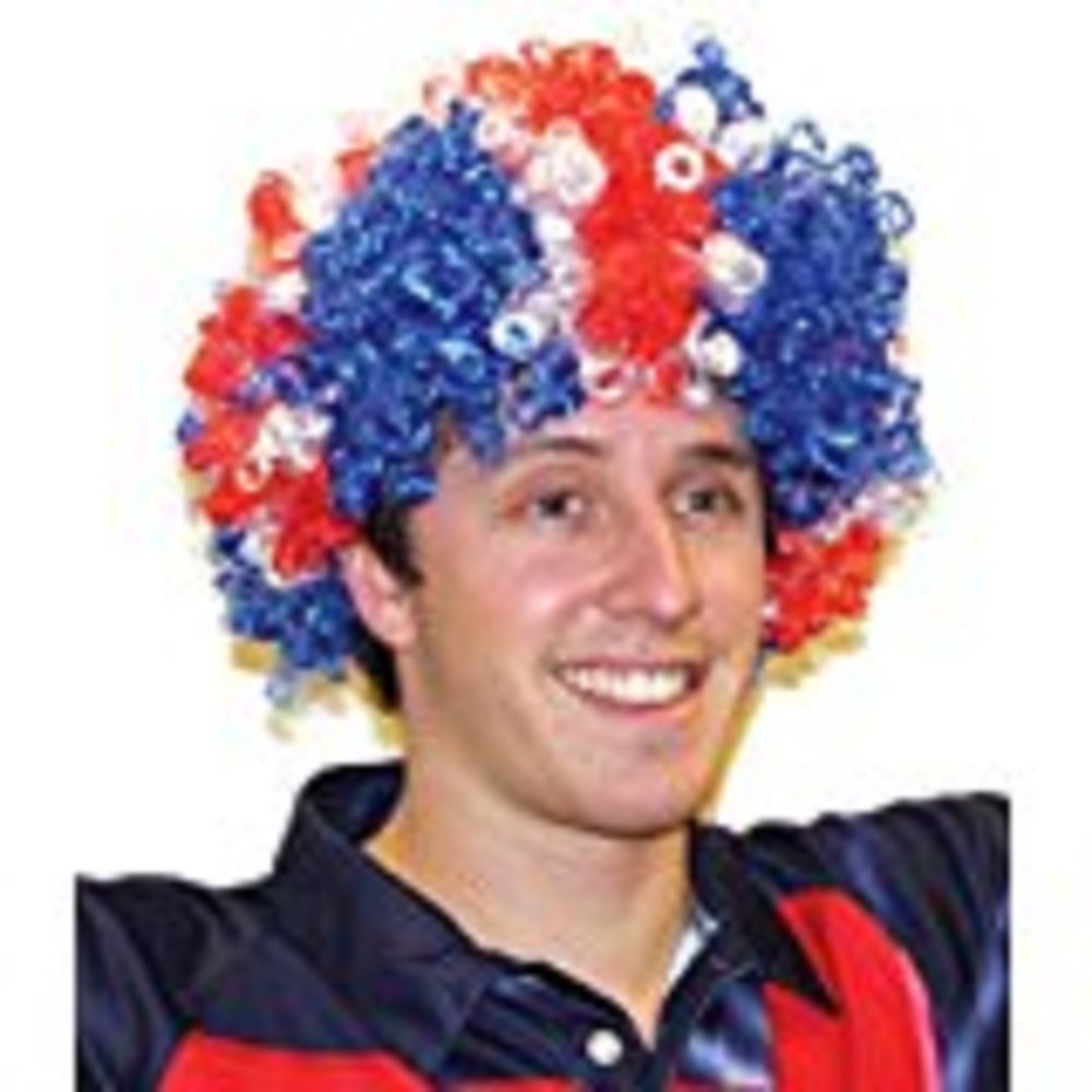 Amscan 993904 Britain Afro Wig, Red/White/Blue, One Size