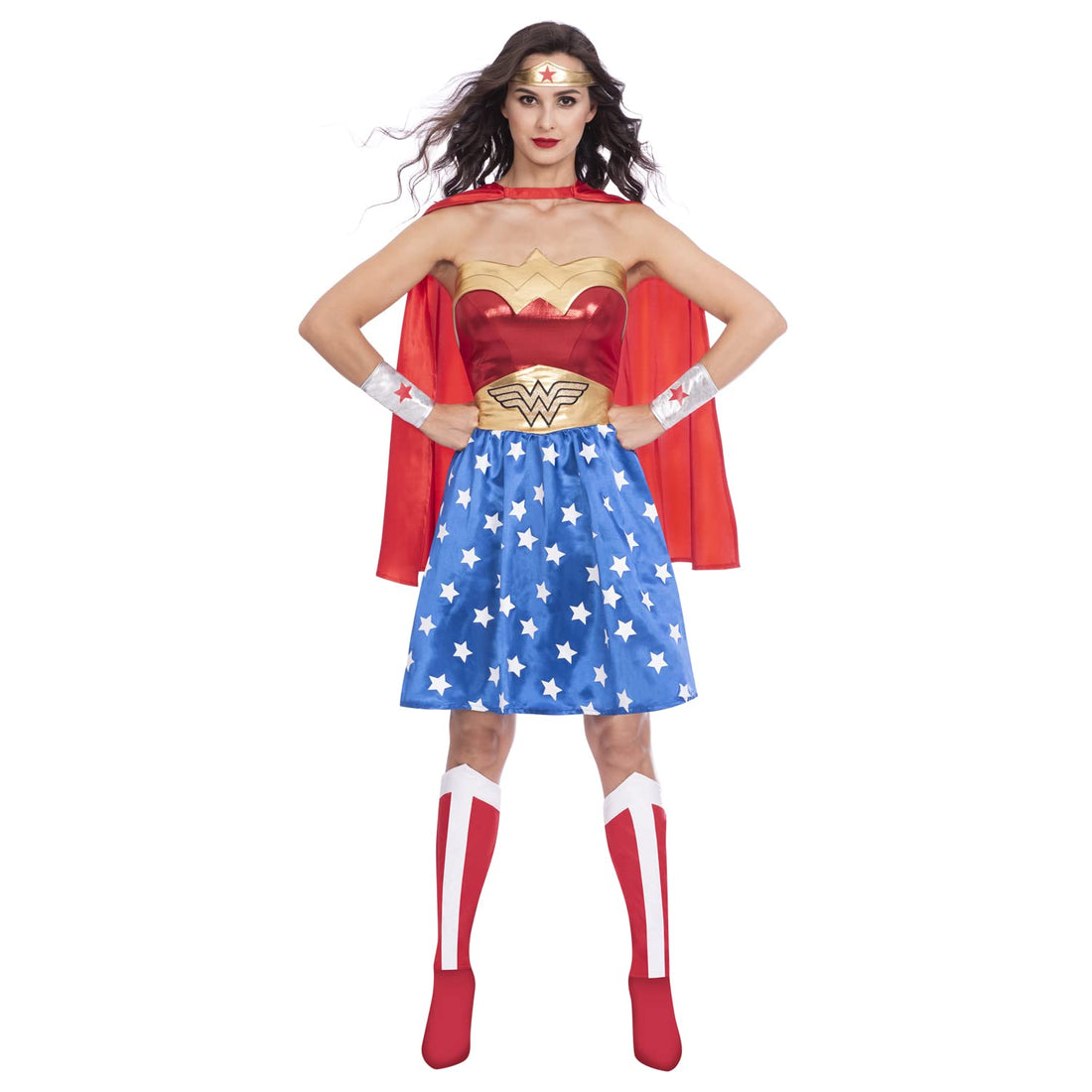 amscan 9906145 Ladies Warner Bros Wonder Woman Fancy Dress Superhero Costume (UK Dress 6-8)