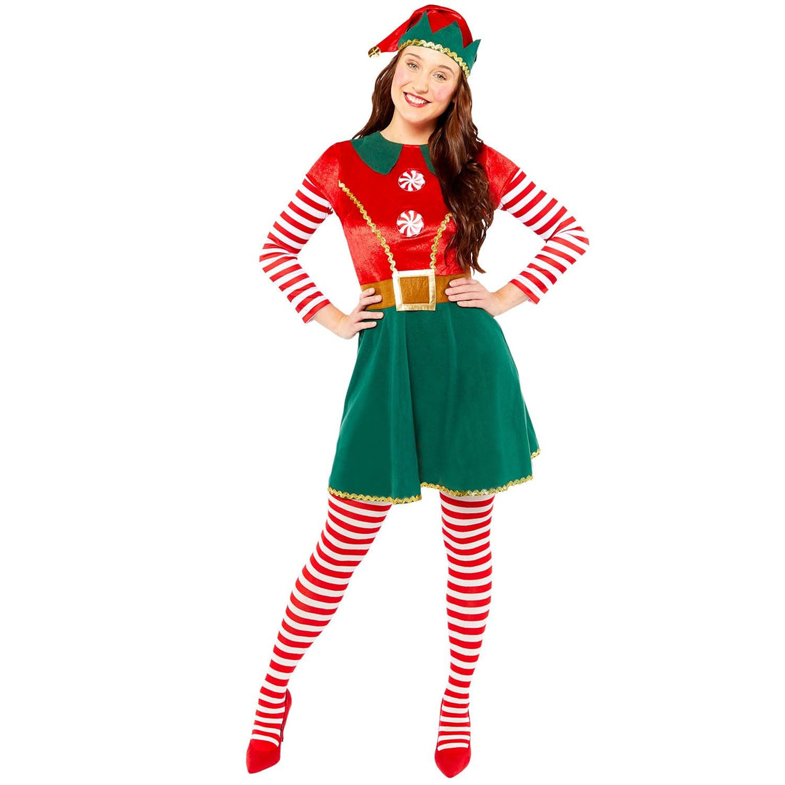 Amscan Christmas Deluxe Ladies Elf Fancy Dress Costume