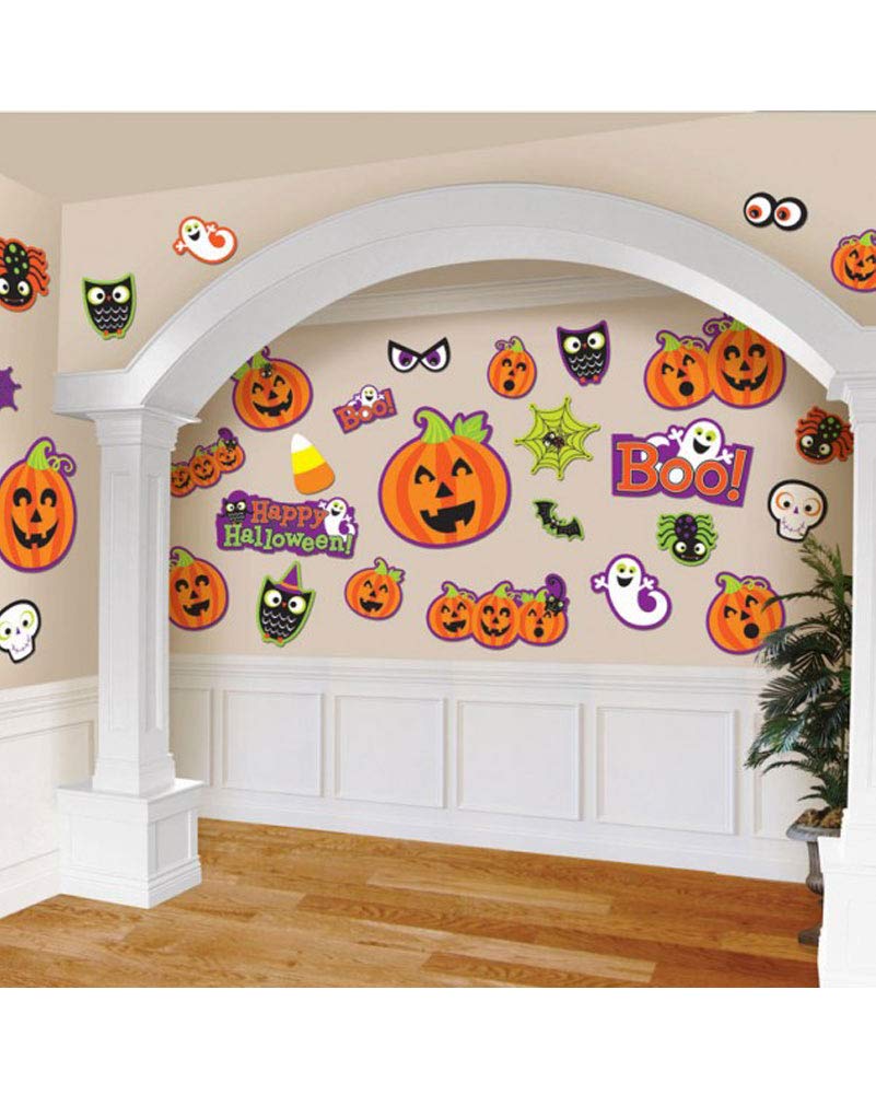 amscan Assorted Halloween Characters Wall Decoration Cutouts-30 Pcs