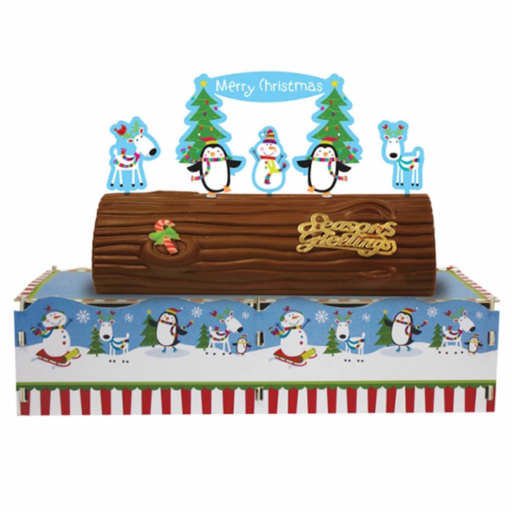 amscan Happy Snowman Cake Log Stand, 8.5cm x 34cm