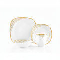 16pc Square Gold Donya Dinner Set