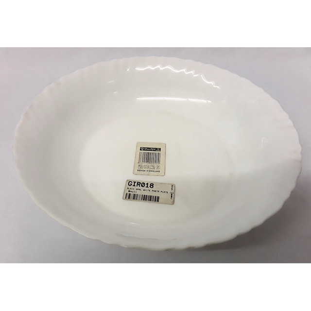 Opal Plain Round Pasta Plate White