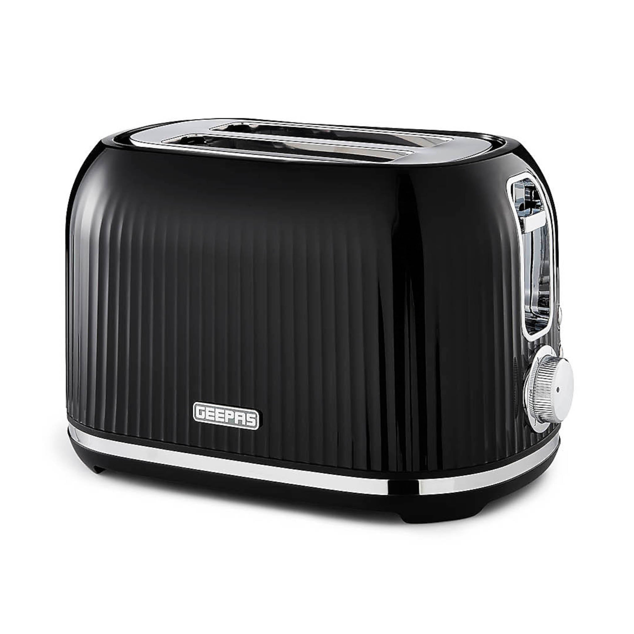2 Slice Bread Toaster Fluted BLack 1 KW