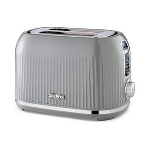 geepas fluted grey 2 slice toaster 1000w