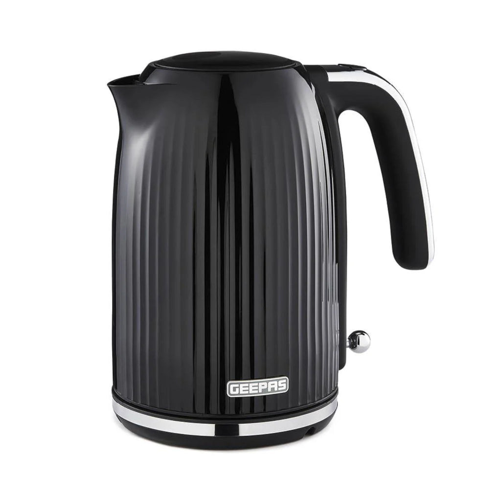 Fluted 1.7L Electric Cordless Kettle 3000W Black