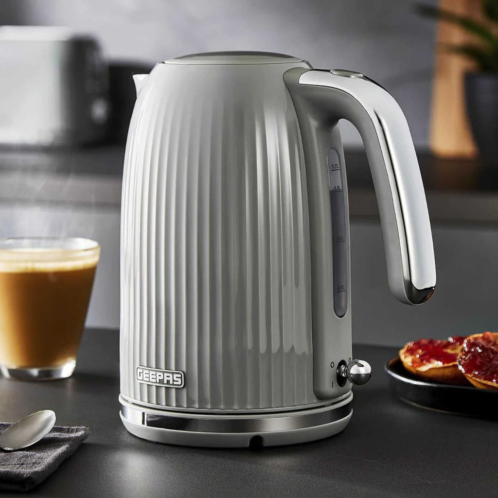 Fluted 1.7L Electric Cordless Kettle 3000W 360 Rotational Base