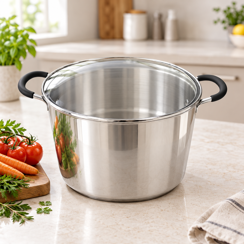 Mastercook 30cm Stainless Steel Casserole Pot with Glass Lid