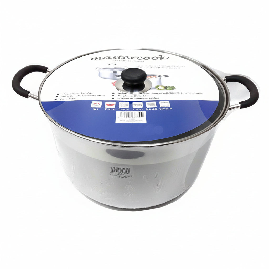 Mastercook 32cm Stainless Steel Casserole With Glass Lid
