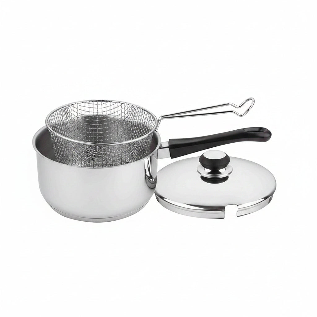 Mastercook 20cm Stainless Steel Chip Pan With Basket