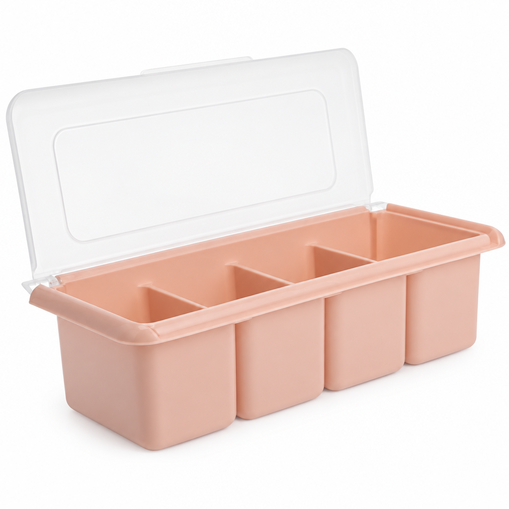 4 Compartment Seasoning Box with Lid – Spice Storage Organiser