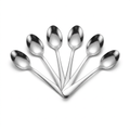 6pk Mini Plain Stainless Steel Spoons