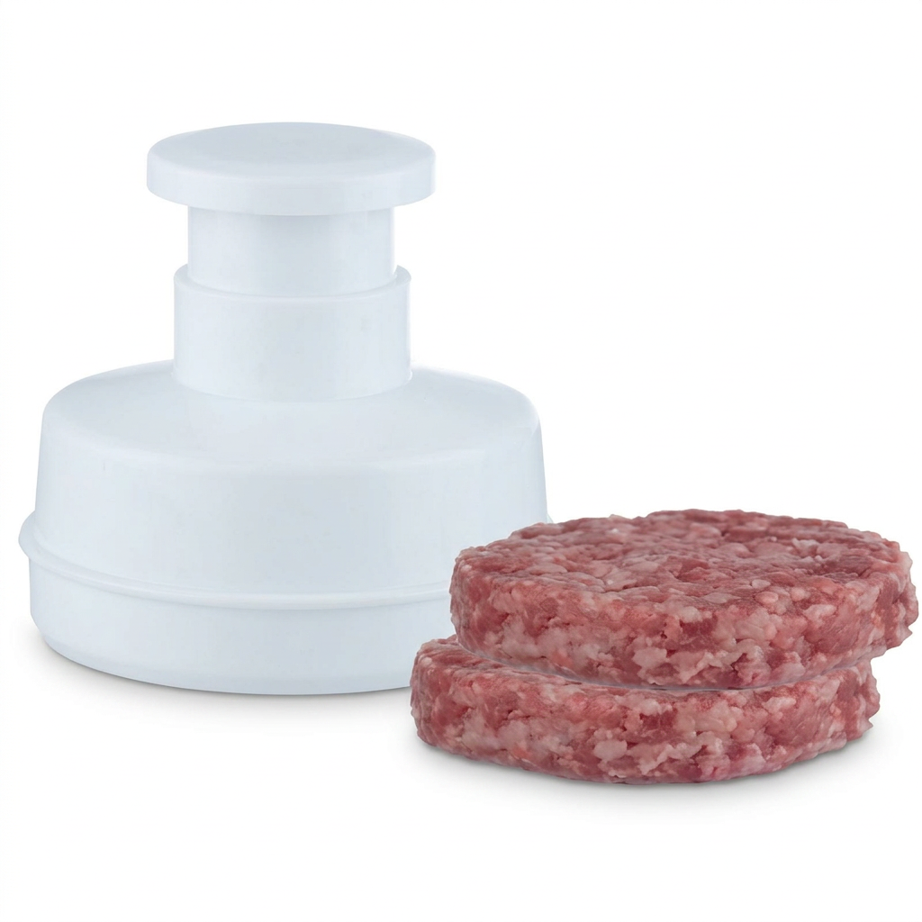 Manual Burger Press and Hamburger Patty Maker – White