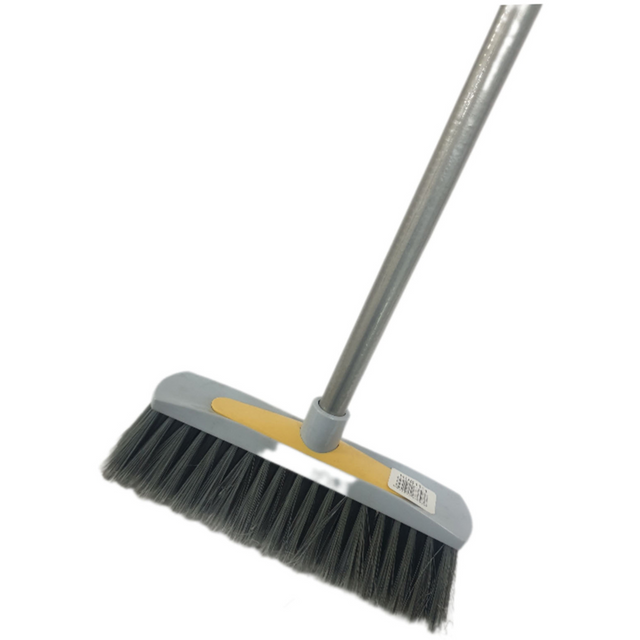Soft Broom with Stick Silver