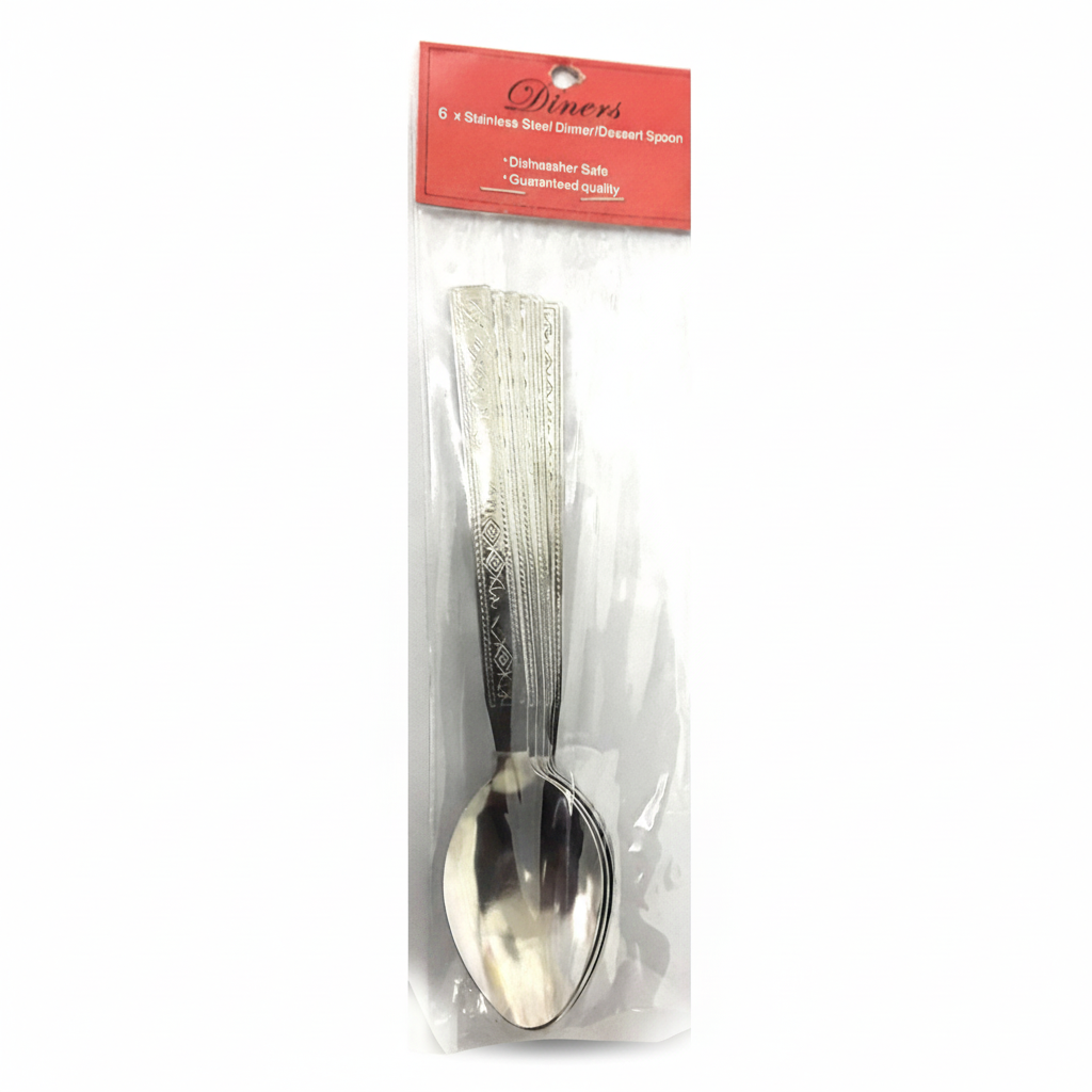Stainless Steel Dessert Spoon 6 Pack