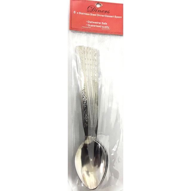 Stainless Steel Dessert Spoon 6 Pack