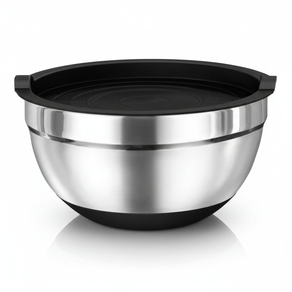 Stainless Steel Bowl And Lid Non Slip 18cm