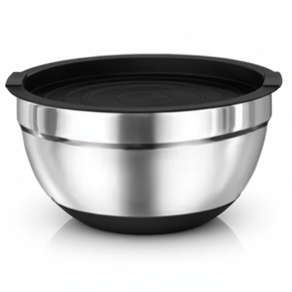 Stainless Steel Bowl And Lid Non Slip 22cm