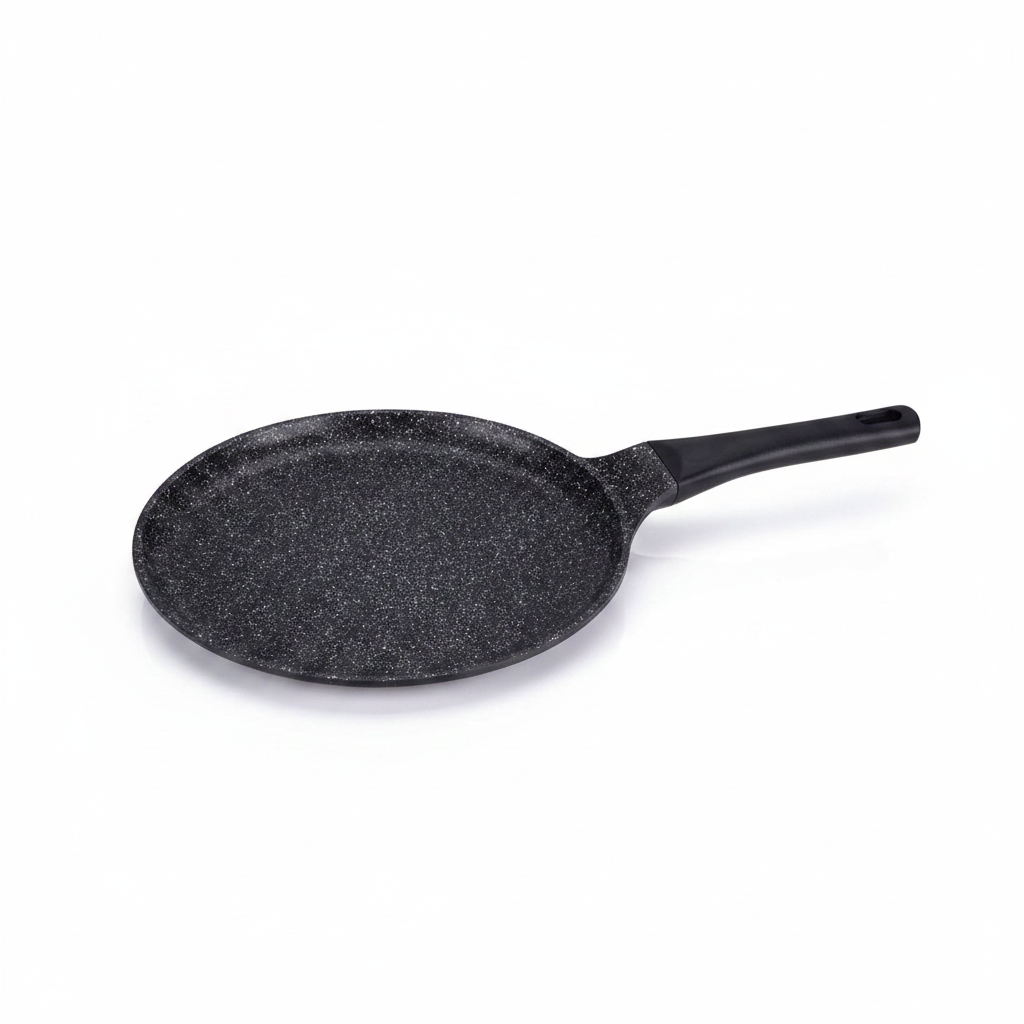 28cm Marble Coated Non-Stick Tawa Pan for Gas & Induction Hob | Flat Griddle