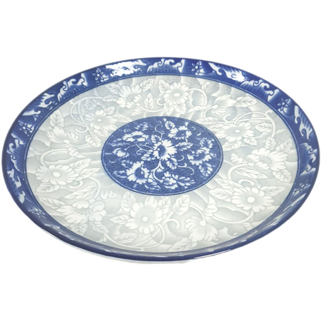 Porcelain 10" Blue Print Dinner Plate