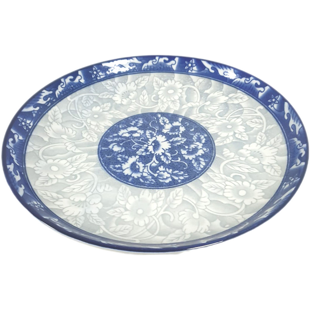 Porcelain 10" Blue Print Dinner Plate