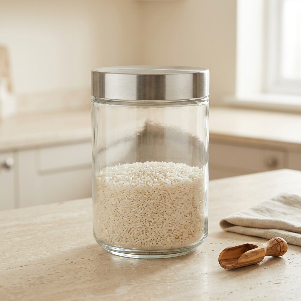 1.6L Round Glass Storage Jar with Stainless Steel Lid