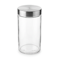 1.1L Round Glass Storage Jar with Stainless Steel Lid