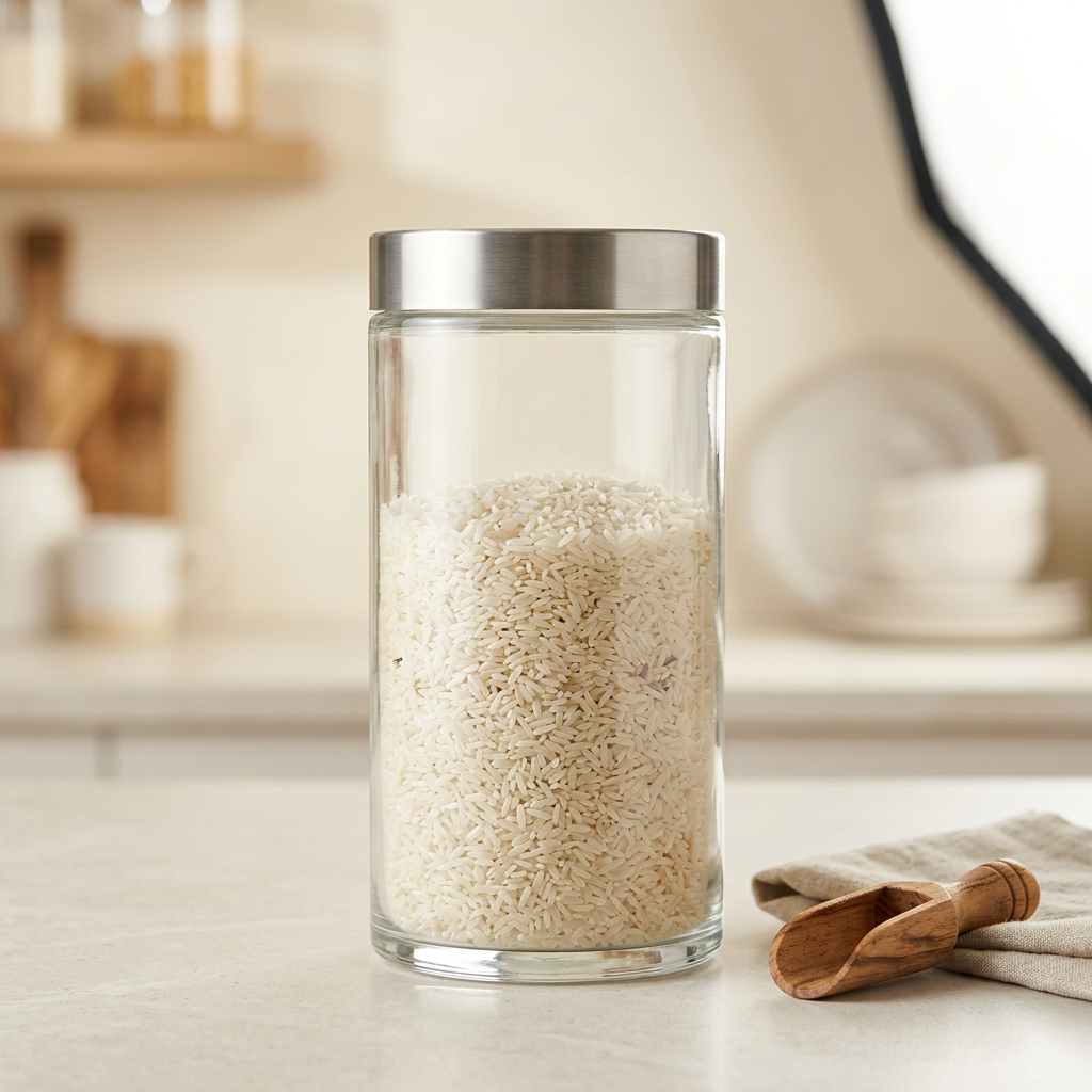 1.1L Round Glass Storage Jar with Stainless Steel Lid