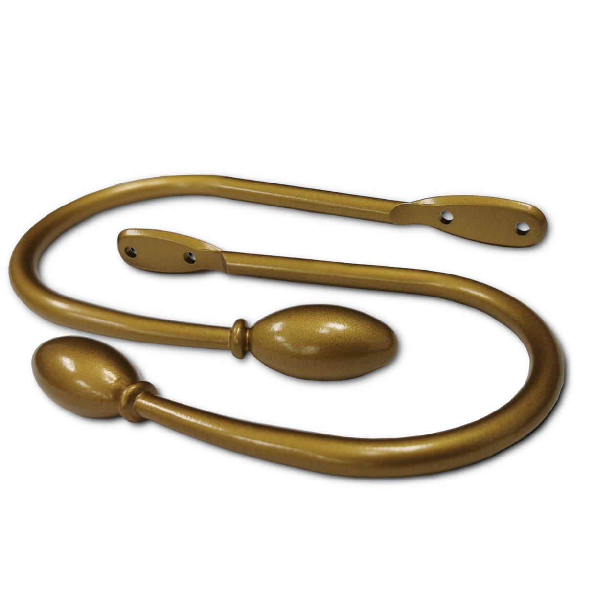 Swish Accents Pair of Metal Oval End U-Shaped Holdback Curtain Stem