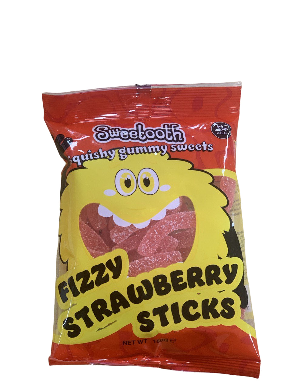 Sweetooth Fizzy Strawberry Sticks 150g Halal