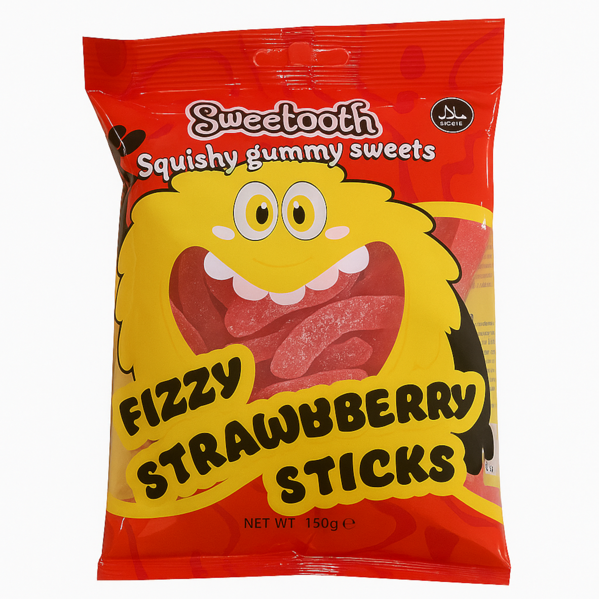 Sweetooth Fizzy Strawberry Sticks 150g Halal