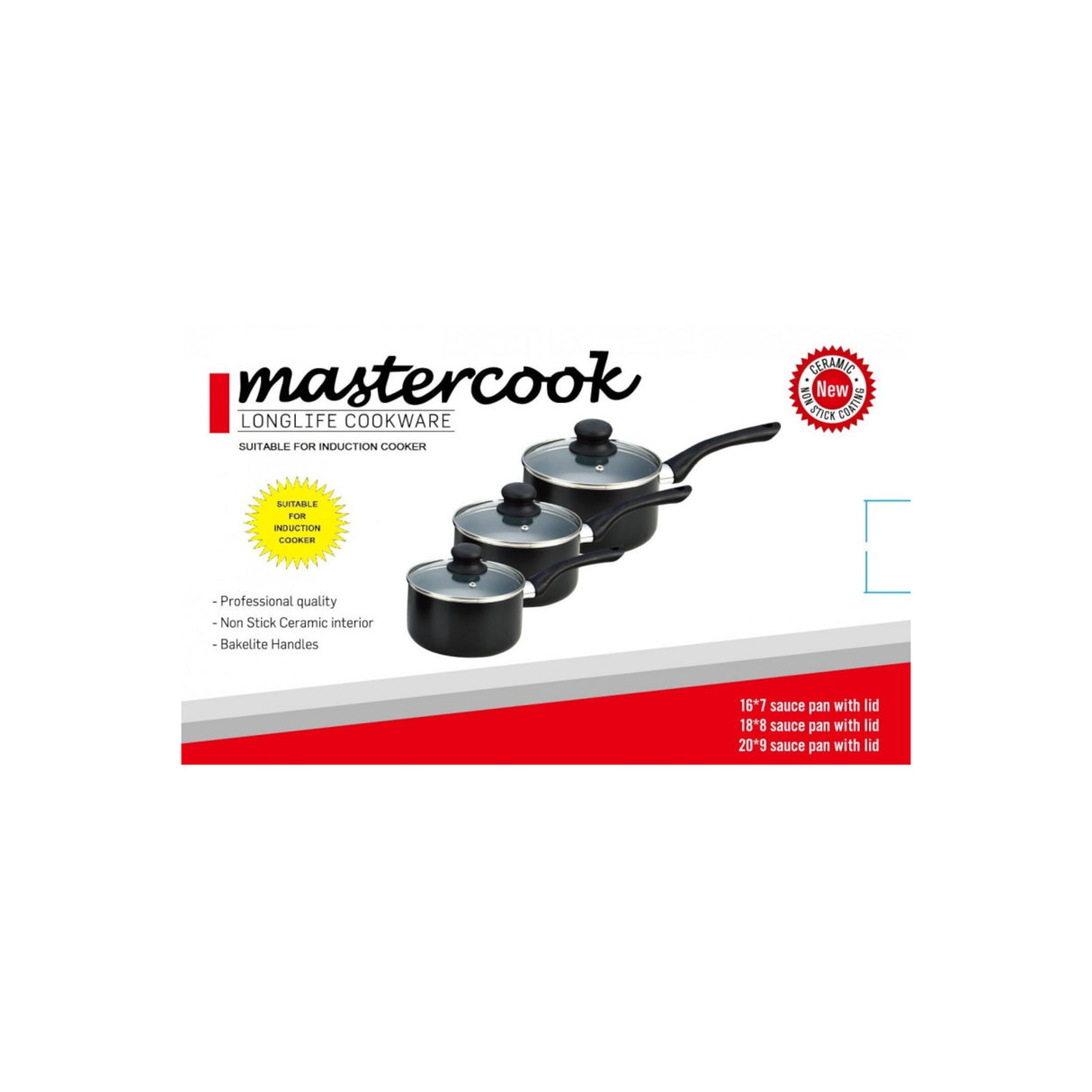 16-18-20cm Non Stick Saucepan Set Induction
