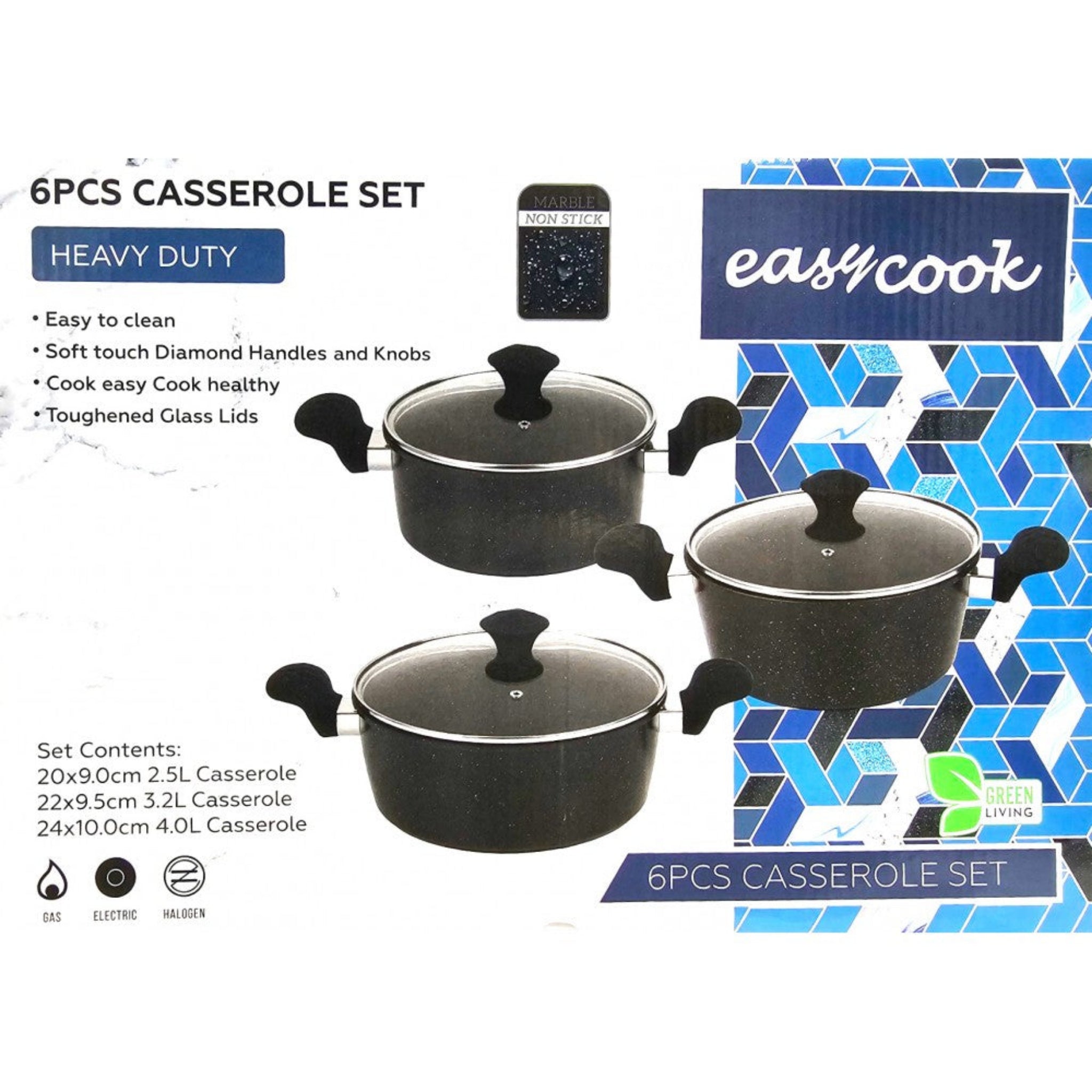 3Pc C/S Casserole Set 20-22-24cm