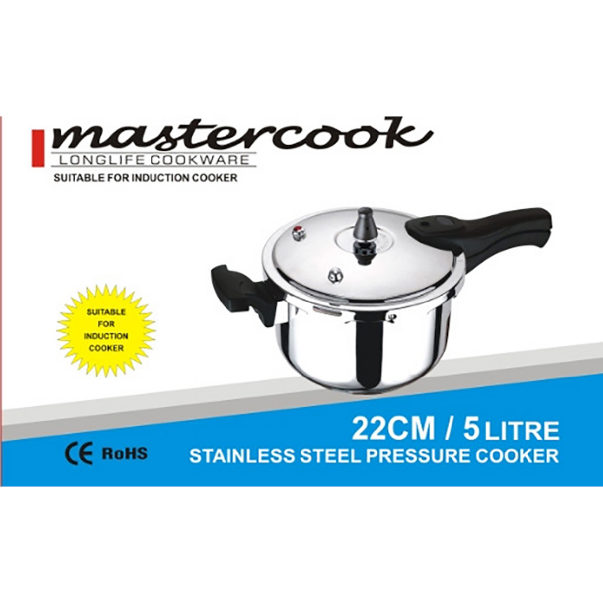 5Lt Steel Pressure Cooker Induction Bottom