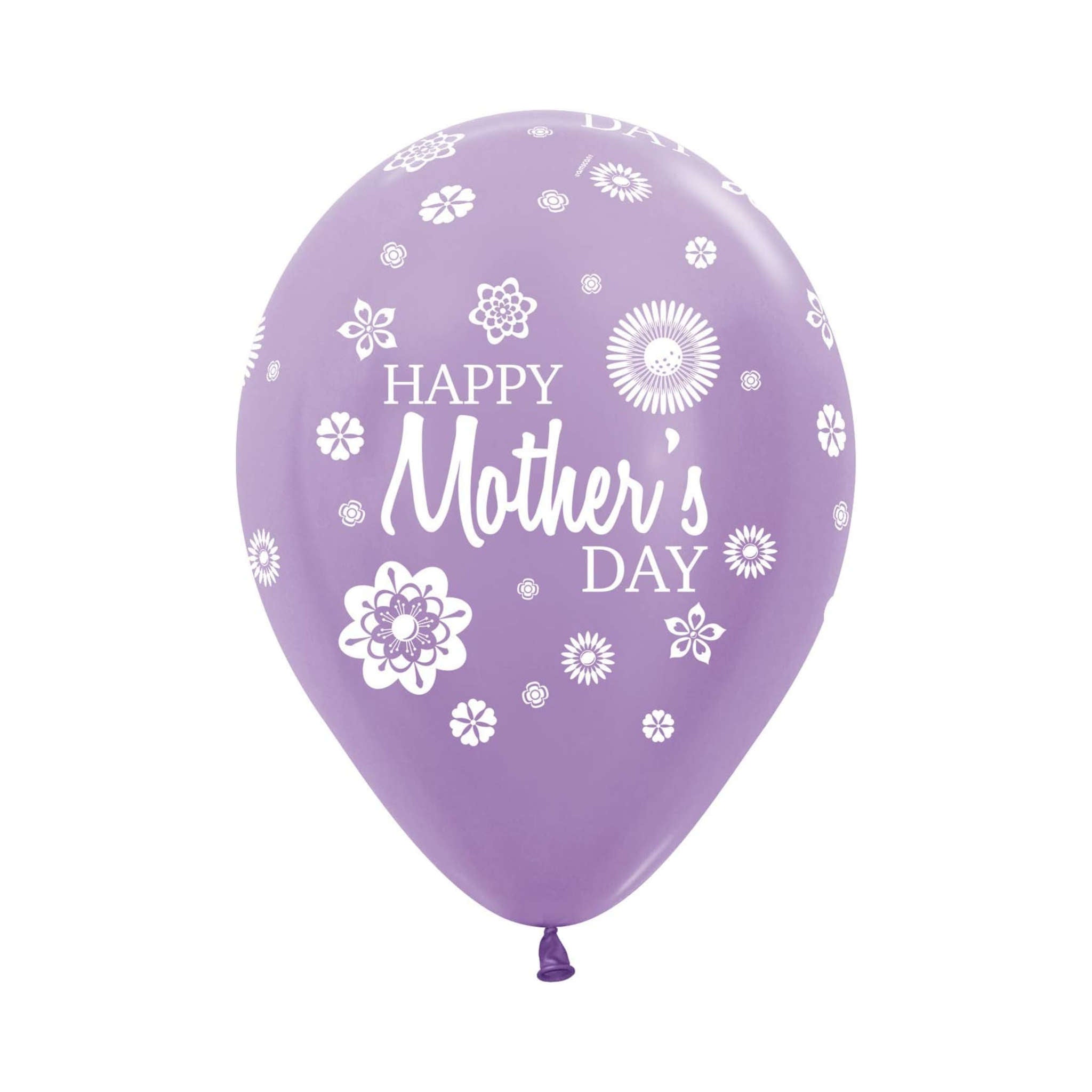 Round Satin Pearl Assorted Mothers Day Balloons 25 Pack | 12 inch