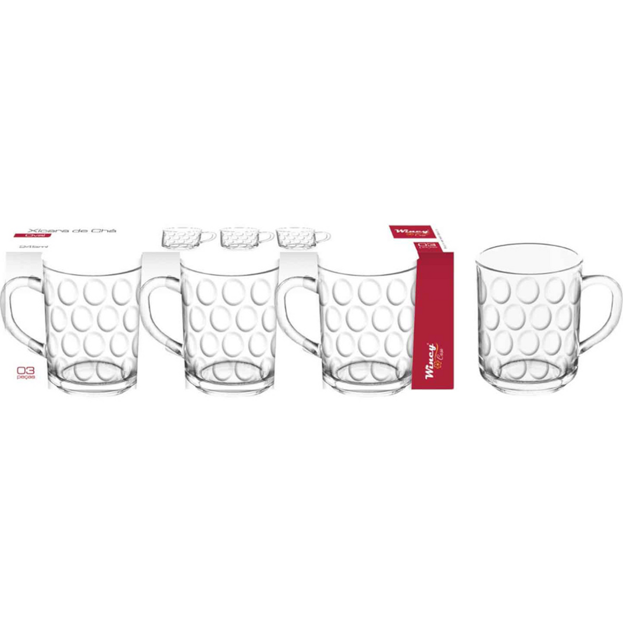 Fiesta 245ml Dimple Design Mug 3 Pieces Set