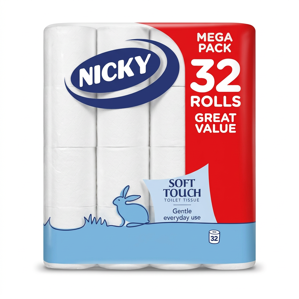 Nicky Soft Touch Toilet Rolls 32 Pack White Toilet Tissue