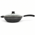 Mastercook 30cm Non-Stick Ceramic Karai Wok with Glass Lid