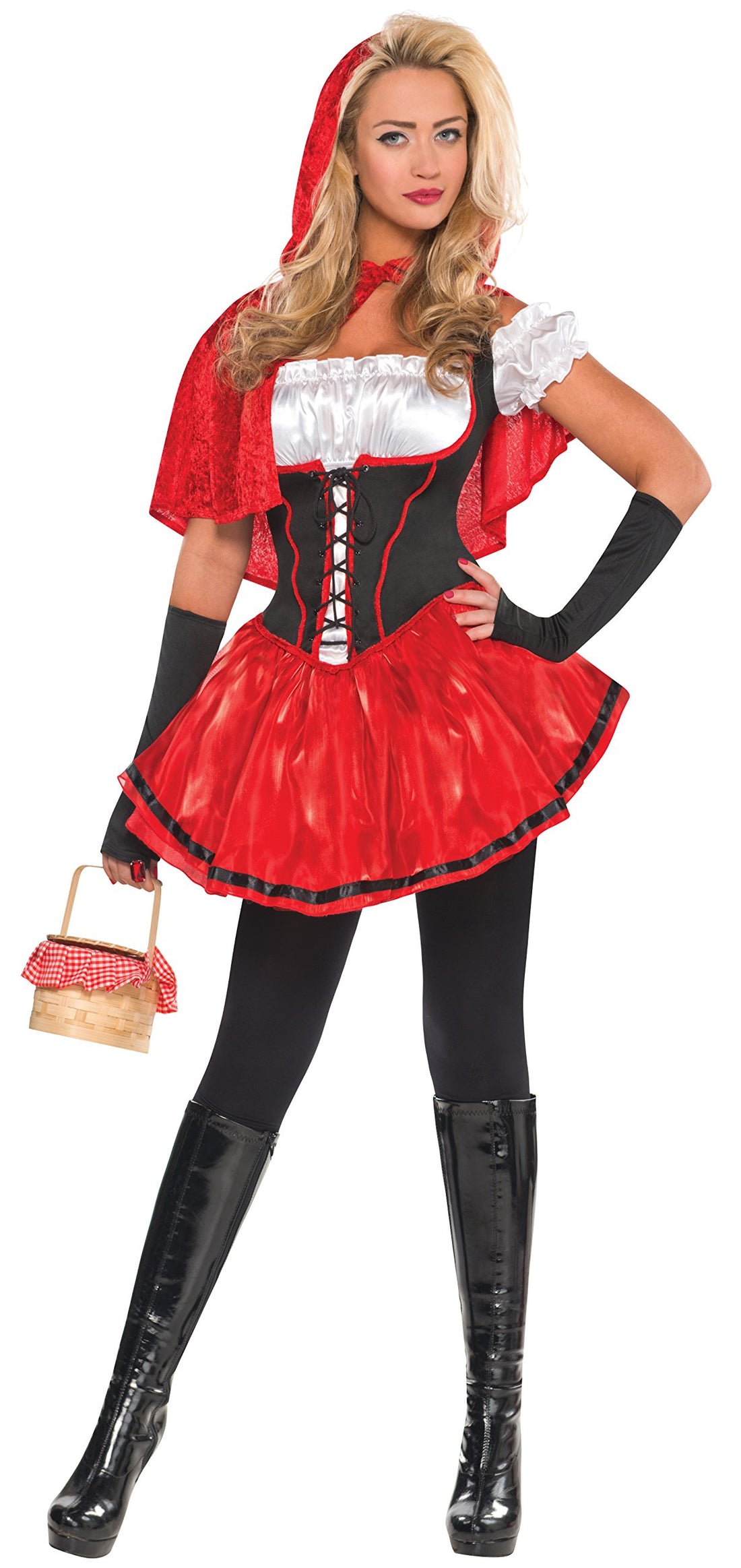 amscan 996967 Adult Costume Set with Red Riding Hood Theme, Size 10-12, Multicolour
