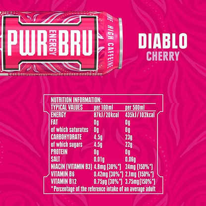 PWR Energy BRU Diablo Cherry 12 Pack