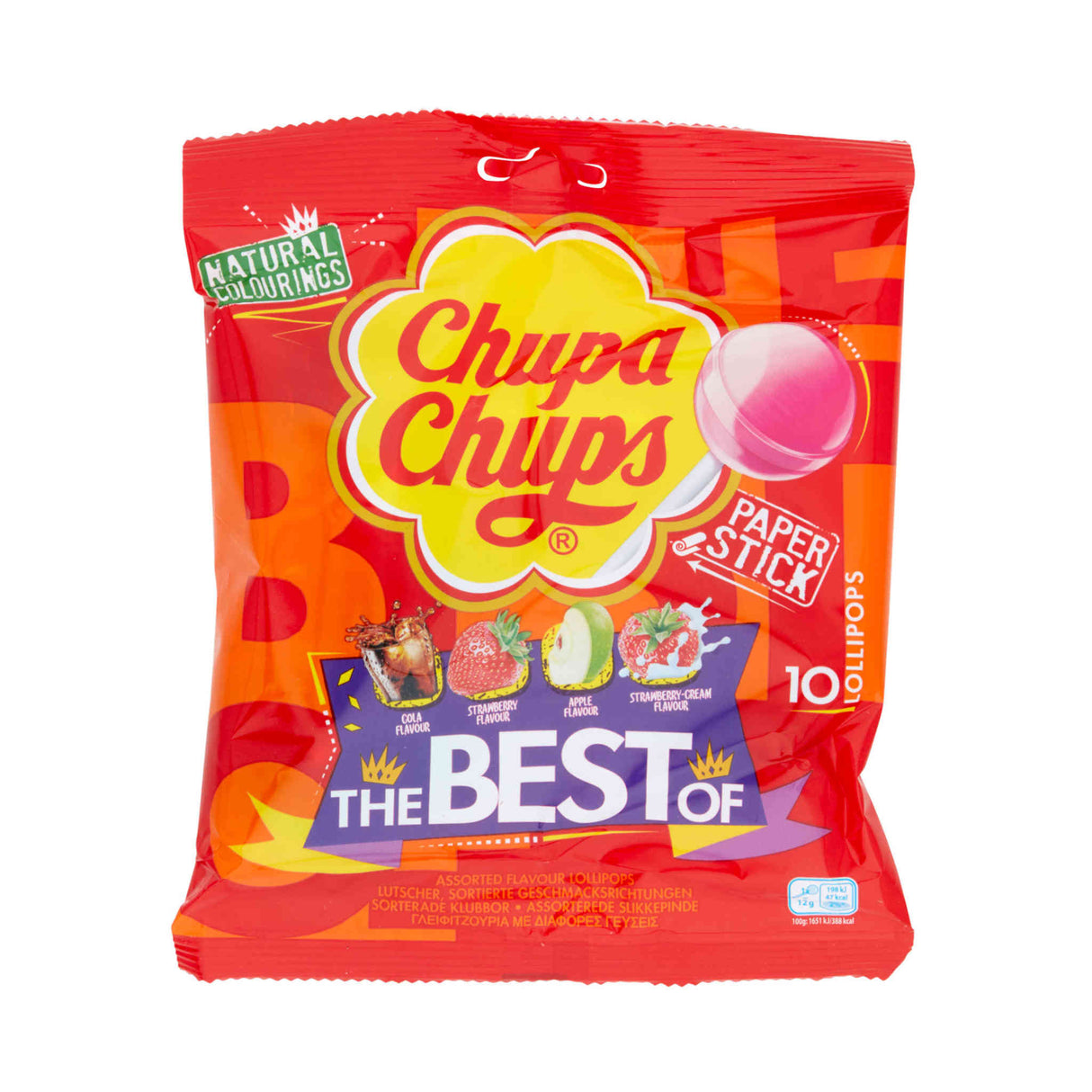 Chupa Chups Lollipops The Best Of Cola, Milky & Fruit 120g