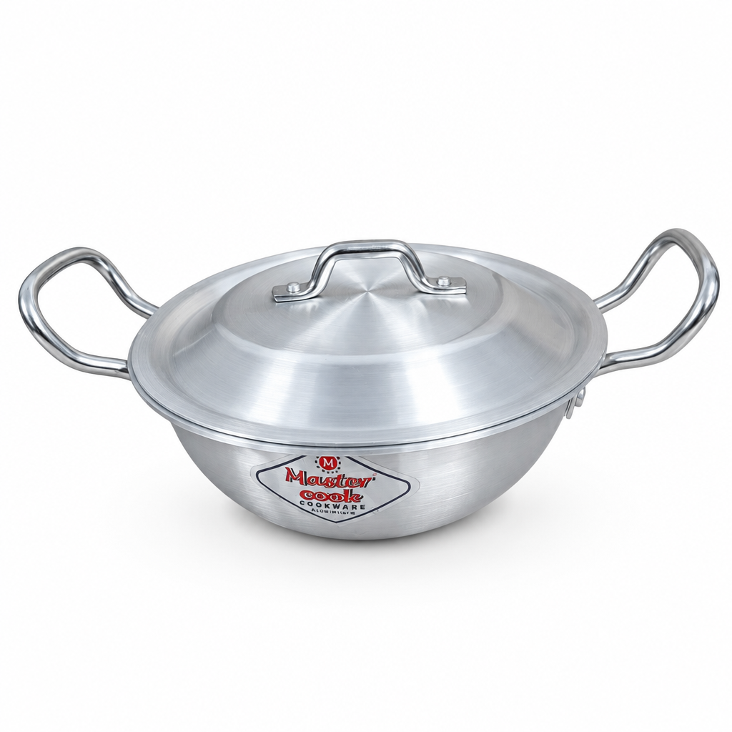 Mastercook 20cm Aluminium Kadai Karahi Cooking Pan with Lid