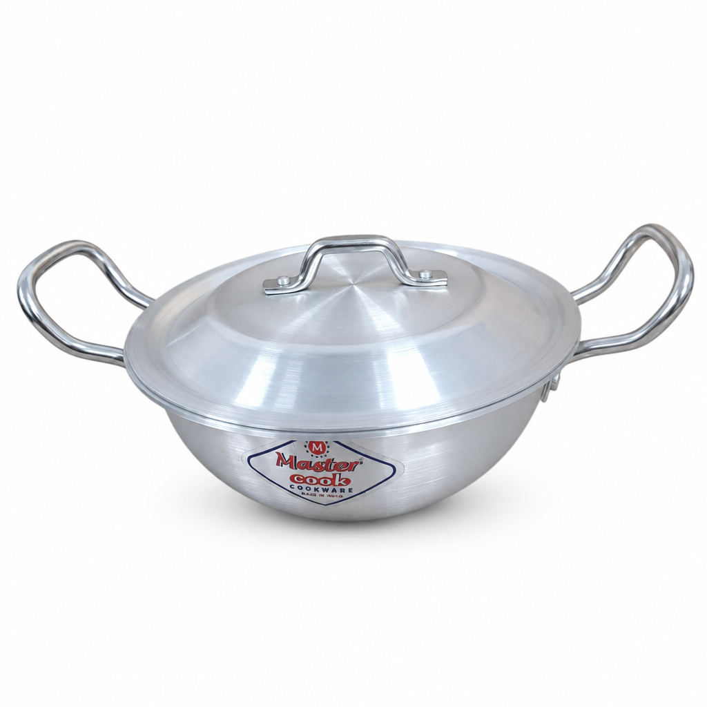 Mastercook 26cm Aluminium Kadai Karahi with Lid & Handles