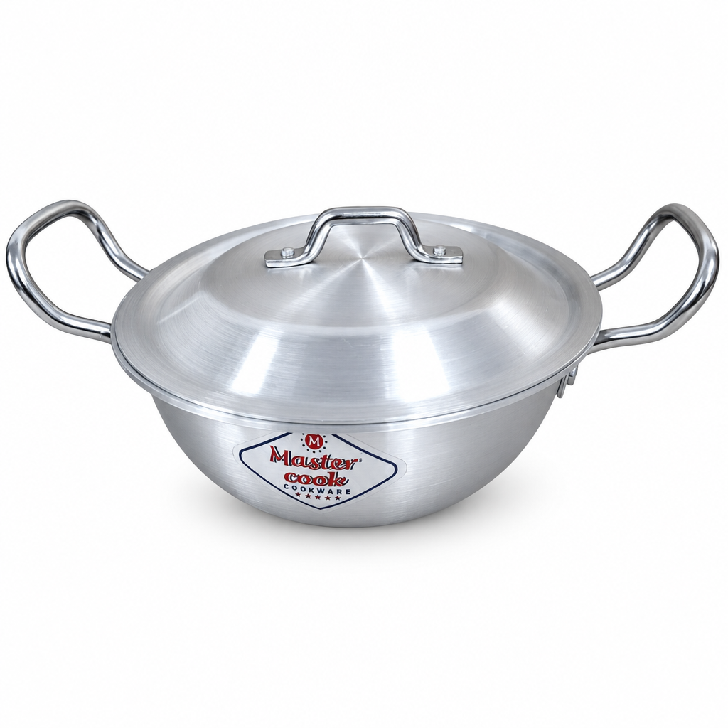 Mastercook 28cm Aluminium Kadai Karahi with Lid & Handles