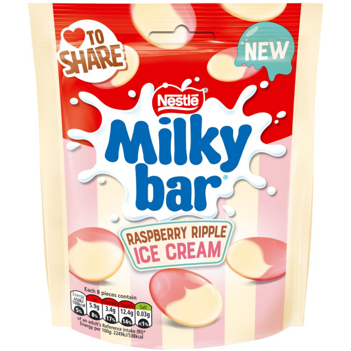 Nestle Milky Bar Raspberry Ripple Ice Cream 86g